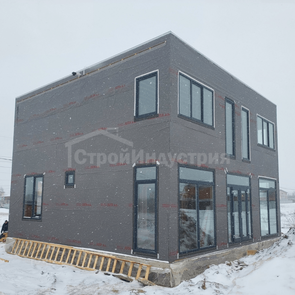 Завершен теплый контур каркасного дома
