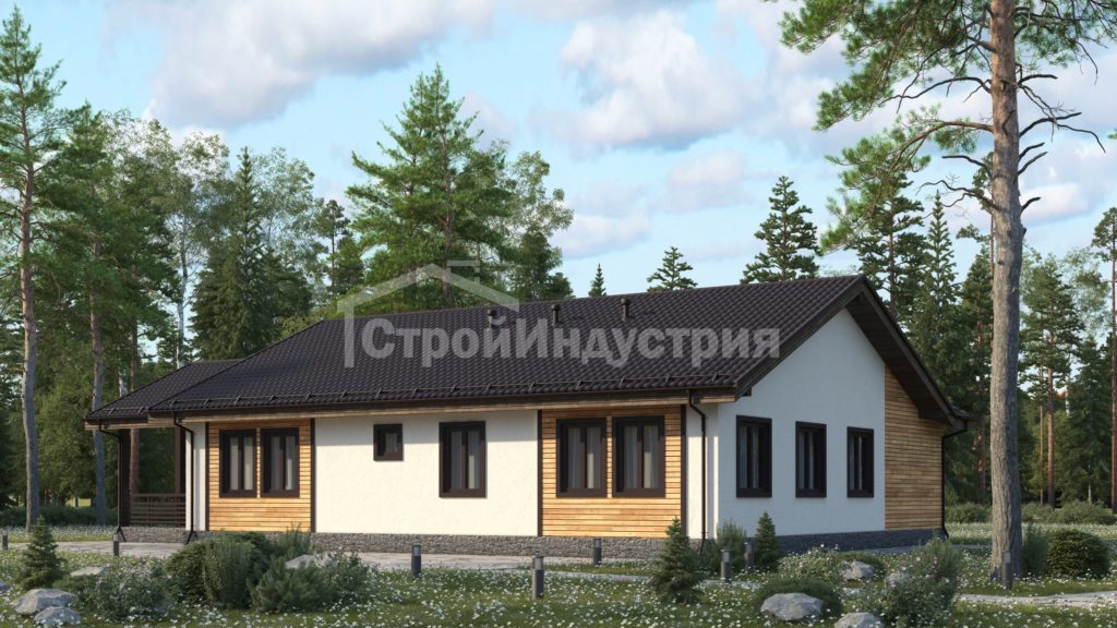 ОДНОЭТАЖНЫЙ КАРКАСНЫЙ ДОМ D126-1