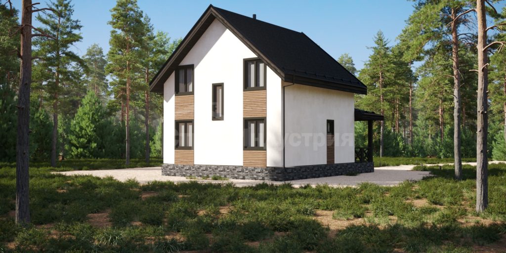 ДВУХЭТАЖНЫЙ КАРКАСНЫЙ ДОМ D148-2