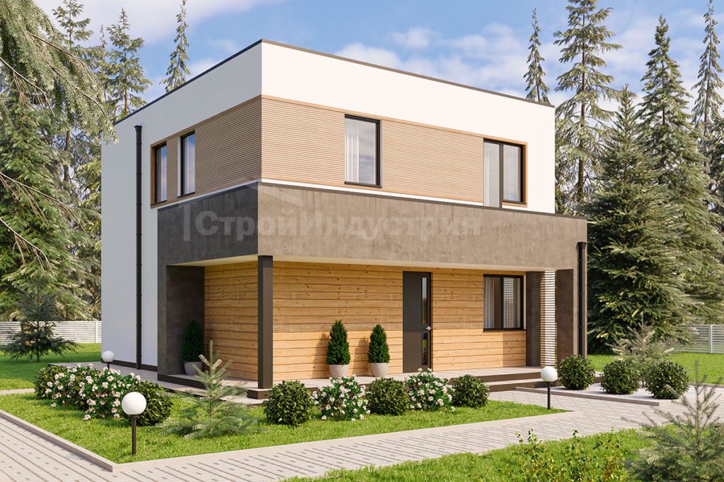 ДВУХЭТАЖНЫЙ КАРКАСНЫЙ ДОМ D118-2