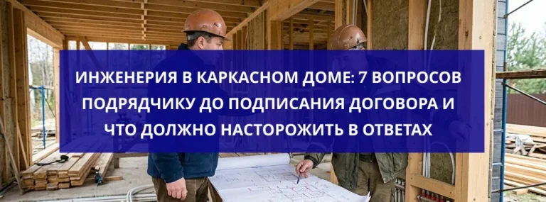 Инженерия в каркасном доме: 7 вопросов подрядчику до подписания договора и что должно насторожить в ответах
